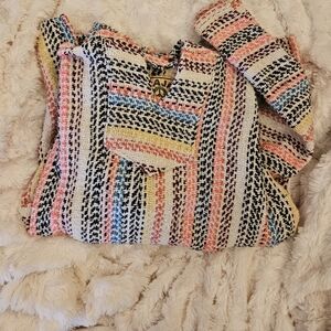 🌈Multicolor Striped Baja Hoodie